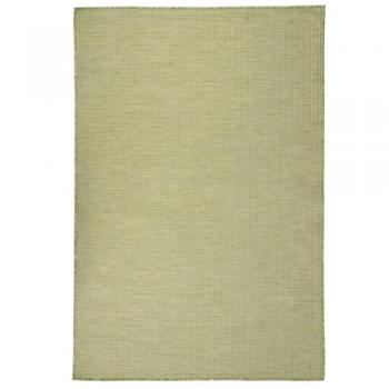 Alfombra de exterior tejido plano verde 120x170 cm