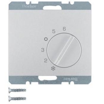 Berker K.5 Aluminum Room Thermostat with Changeover Contact 5-30°C