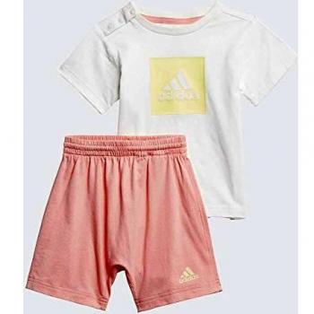 adidas I Logo Sum Set Conjunto Deportivo, Bebé-Niños, Blanco/Matama, 74