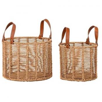 Juego de Cestas DKD Home Decor 32 x 32 x 26 cm Metal Cuerda 32 x 32 x 39 cm Boho