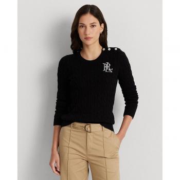 Lauren Ralph Lauren Women's Cotton Cable Knit Long Sleeve Pullover Sweater