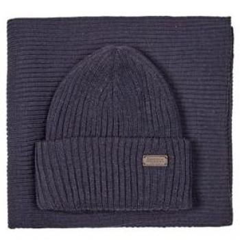 Barbour Crimdon Beanie & Scarf Gift Set - Navy - One Size - Male