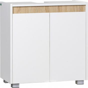 Mueble para Debajo del Lavabo Armario Bajo con 2 Puertas y Almacenamiento Interior 57x33x60 cm Blanco