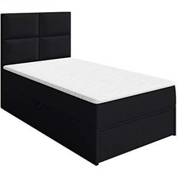 Cama Continental Eugene 100 - Individual, Cuero Ecológico, 100x200cm, con Somieres y Diseño Moderno