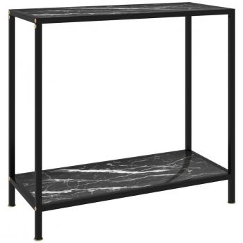 vidaXL Console Table Black 80x35x75 cm Tempered Glass
