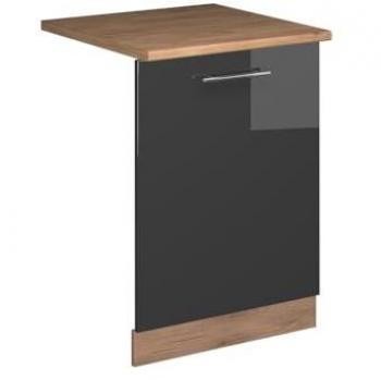 Panel Frontal para Lavavajillas Fame-Line, Antracita Alto Brillo/Roble Dorado, 60 cm