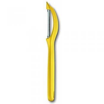 Victorinox Pelador universal con hoja oscilante, filo dentado y doble filo, fabricado en acero inoxidable y de color amarillo