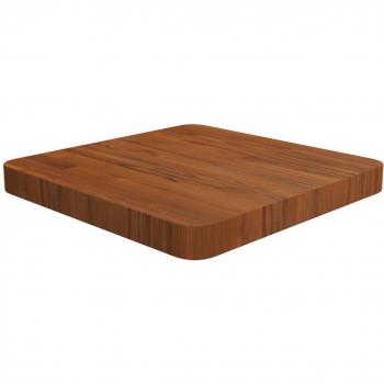 Mesa cuadrada de roble tratado marrón oscuro 40x40x4 cm