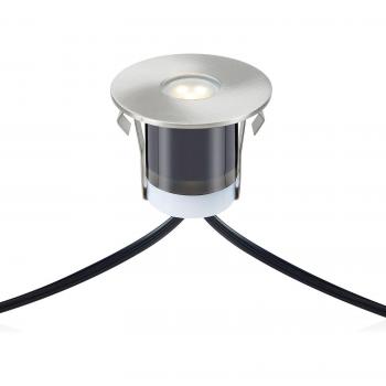 Foco de jardín GARDEN24 Negro 3 bombillas, Set de 3 focos Garden 24 Decklight en plata, 3x0,8W, Foco exterior empotrable suelo 3 juegos 0,8