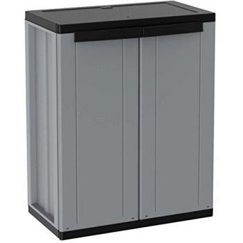 Terry, Jline 68 , Armario 2 Puertas y 1 Estante Interno, Color Gris/Negro, 68 x 37.5 x 85 cm