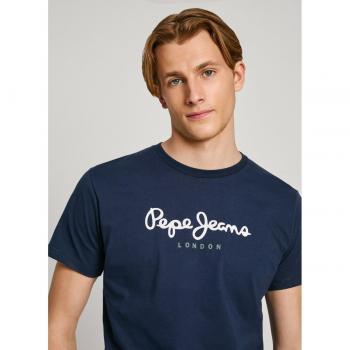 Pepe Jeans Eggo N Camiseta de Manga Corta para Hombre con Logo Frontal, Color Marino