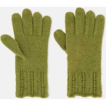 Guantes Tintoretto en verde con puño calado