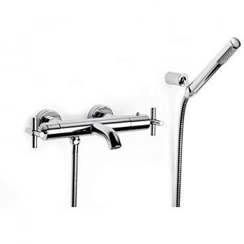 Roca Loft - grifo termostático exterior para baño y ducha con desviador-regulador de caudal, ducha de mano, . Griferías hidrosanitarias con montura cerámica. Ref.A5A1143C00