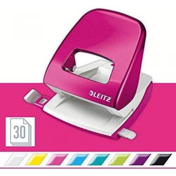 Perforador Leitz NeXXt WOW 5008 - 2 agujeros, capacidad para 30 hojas, color fucsia metalizado