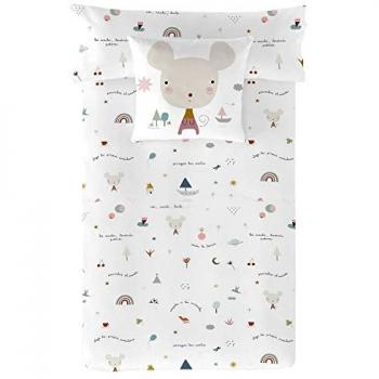 Funda Nórdica Reversible Infantil 100% Algodón Susanita Rosa Haciendo el Indio (Cama de 105) (180 x 220 cm) Fabricado en España