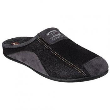 Cotswold Men's Black Rubber Slip-On Westwell Slippers - Size 7
