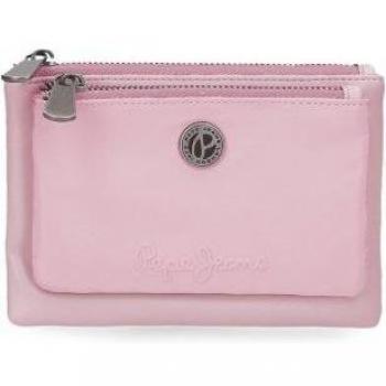 MONEDERO PEPE JEANS CORIN DOS COMPARTIMENTOS ROSA