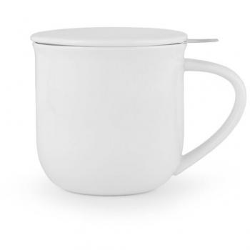 Taza de Té de Porcelana Minima Eva con Infusor 350ml Color Blanco Puro