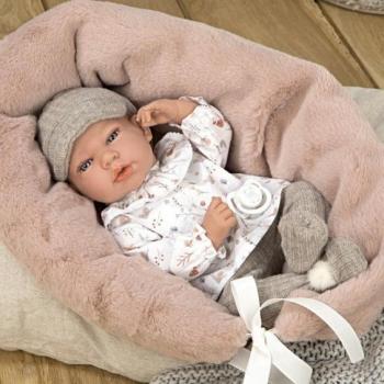 Muñeca Arias Elegance Andie Gris 40 cm con Cojín de Lactancia