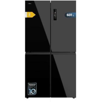 Frigorífico Americano 4 Puertas Cecotec Bolero CoolMarket 601L Cristal Negro Motor Inverter No Frost Diseño Elegante