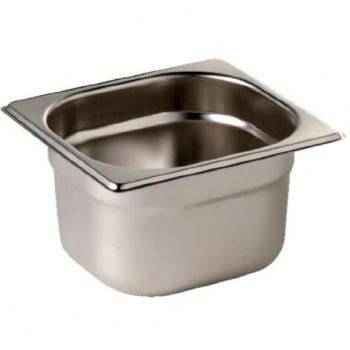 Juego de 4 Bandejas Gastronorm de Acero Inoxidable Vogue con Tapas GN1/6 - Profundidad 100 mm