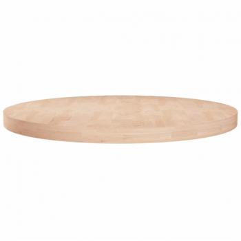 Mesa redonda de madera de roble macizo sin tratar Ø 80x4 cm
