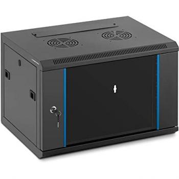 Armario Rack 19 Pulgadas 6U Cerrable hasta 60 kg Negro