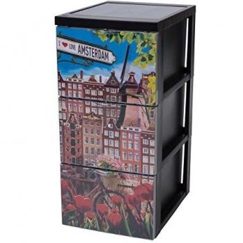 Iris Ohyama SCF-303 Style Chest Armario de diseño con 3 cajones, Negro, 39x29x61.5 cm