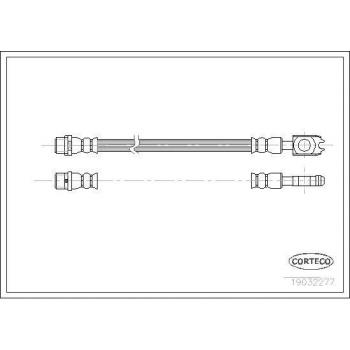 Latiguillo de freno CORTECO 19032277 - Alta resistencia, material de goma, longitud adecuada para instalación en vehículos específicos, compatible con sistemas de frenos hidráulicos, cumple con normativas de seguridad y calidad