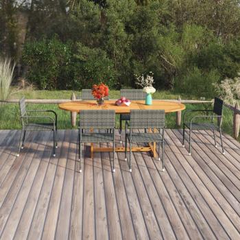 Juego de comedor de jardín 7 piezas ratán sintético antracita