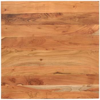 Mesa cuadrada de madera maciza de acacia 80x80x3,8 cm Marrón