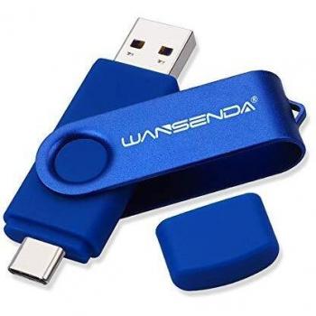 Wansenda TC108 - Memoria USB Tipo C USB 3.0 de 32 GB USB C Pen Drive Dual OTG Flash Drive para Samsung Galaxy S8 / S8 + / S9 / S9 + / S10, Note 8, LG G6, V30, Google Pixel XL
