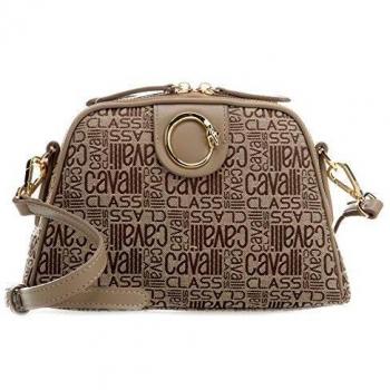 Roberto Cavalli Class Spring Jacquard Bolso de hombro beige