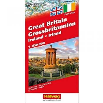 Mapa de Gran Bretaña e Irlanda 1:850.000 - Mapa de carreteras, guía de viaje y topográfico