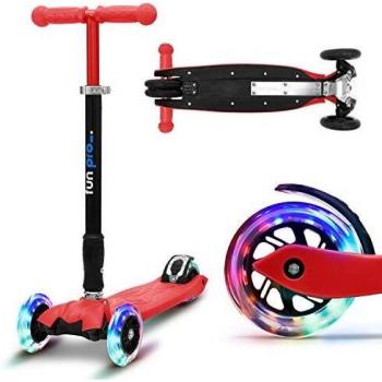 Patinete Plegable Fun Pro TWO para Niños con Ruedas LED, Altura Regulable, hasta 80 kg, A partir de 5 años