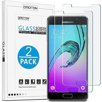 Galaxy A3 2016 Protector de Pantalla OMOTON [2-Unidades]Cristal Templado Samsung Galaxy A3 2016 [2.5d Borde Redondo]con[9H Dureza][Alta Definicion][Garantía de por vida]