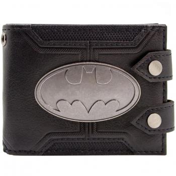 Cartera de DC Batman Insignia doble abotonado Negro