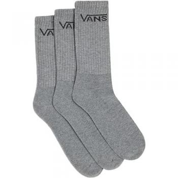 Calcetines Vans Classic Crew Gris - 3 Pares, Talla L/XL (42.5-47), Algodón y Elastano