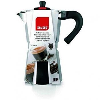 Ibili 610914 Cafetera expresso Aluminio Bahia, Plata, 17 x 14 x 29 cm