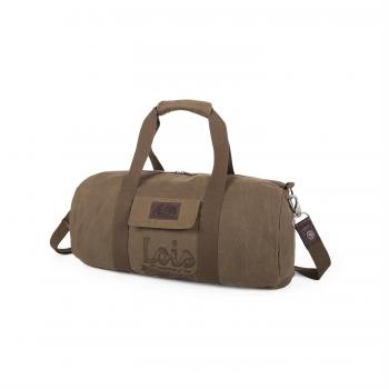 Lois - Bolsa de Viaje de Lona Canvas. con Doble asa y Bandolera Ajustable. Boslillo Exterior con Solapa. Multifuncional: Viaje, Deporte, Colegio, etc. 21651, Color Kaki
