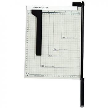 HOMCOM Cortador de Papel A4 Guillotina Profesional para Papelería Fotográfica Oficina Estudio Escuela Capacidad 12 Hojas con Regla Guía Cizalla de Cuchilla 48x26.5x5cm