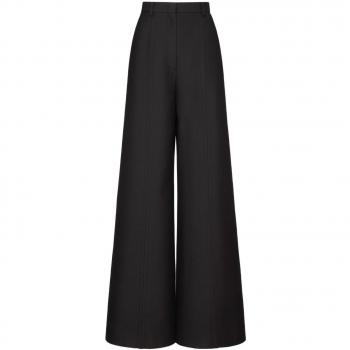 Valentino Women's Flared Black Crepe Couture Trousers, Sizes XS-S