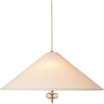Lámpara colgante Gubi 1967, latón, pantalla de canvas, Ø 56 cm