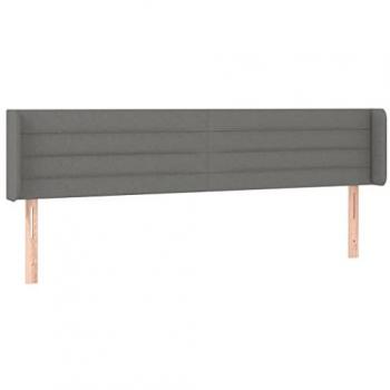 Cabecero con LED de Tela Gris Oscuro 183x16x78/88 cm