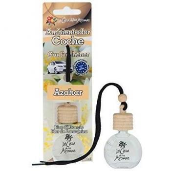 Ambientador Coche a Colgar Aroma, Botella 10 ml de líquido para Coche, tapón de Madera, Fabricado en España