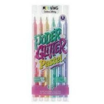 Marcador Poder Glitter Pastel x6 unidades