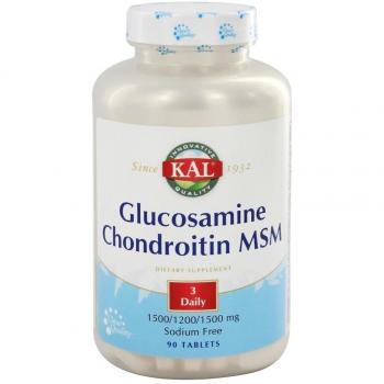Kal Complemento Alimenticio con Glucosamine Chondroitin MSM - 90 Tabletas