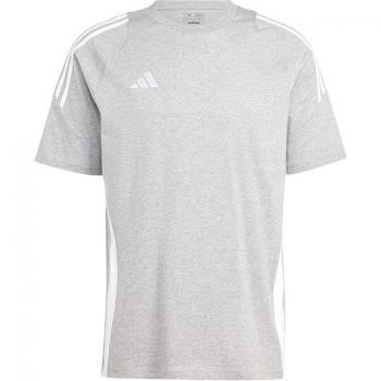 Camiseta de fútbol Adidas Tiro24 para hombre en color gris, de manga corta, fabricada con materiales transpirables y tecnología que absorbe la humedad