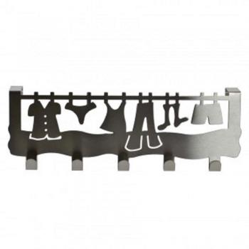 Item 792089 - Perchero puerta acero inox, 33 x 12 cm