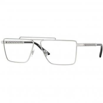 Versace VE1295 1000 Armazones para Hombre Plateadas con lentes recetados, color plateado, tamaño 59